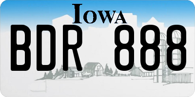 IA license plate BDR888