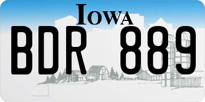 IA license plate BDR889