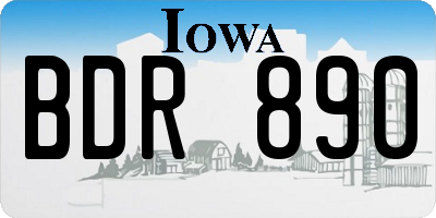 IA license plate BDR890