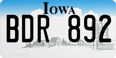 IA license plate BDR892
