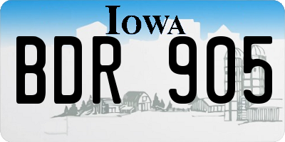 IA license plate BDR905