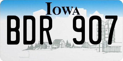 IA license plate BDR907