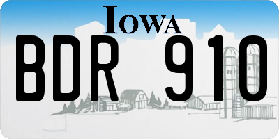 IA license plate BDR910