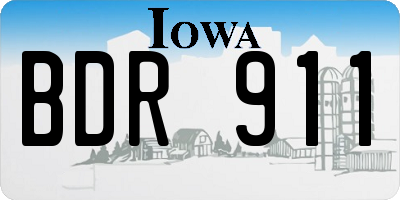 IA license plate BDR911