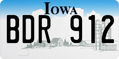 IA license plate BDR912