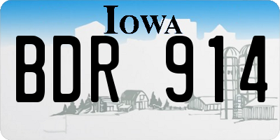 IA license plate BDR914