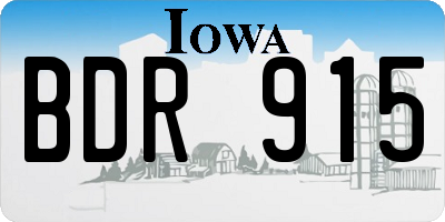 IA license plate BDR915