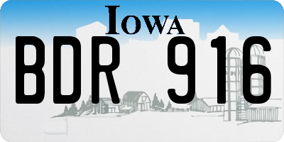IA license plate BDR916