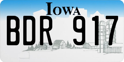 IA license plate BDR917
