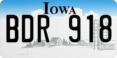 IA license plate BDR918