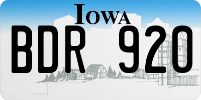 IA license plate BDR920