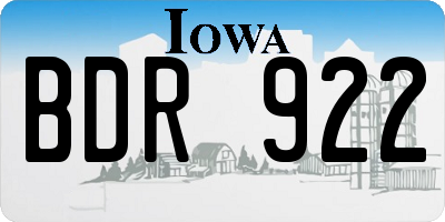 IA license plate BDR922