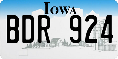 IA license plate BDR924