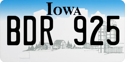 IA license plate BDR925