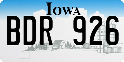 IA license plate BDR926