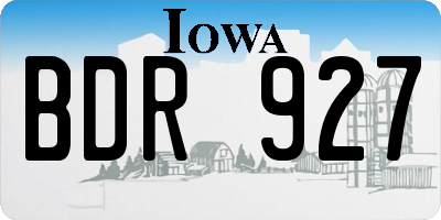 IA license plate BDR927