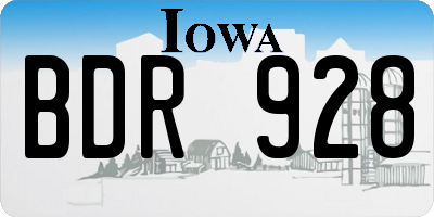IA license plate BDR928