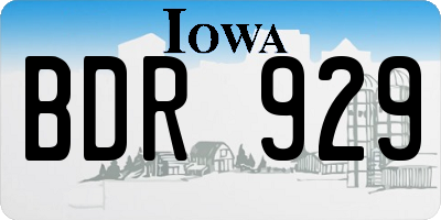 IA license plate BDR929