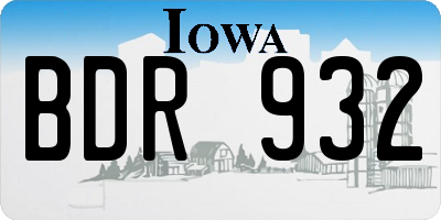IA license plate BDR932