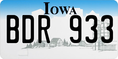 IA license plate BDR933