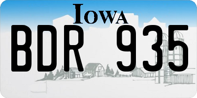 IA license plate BDR935