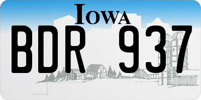 IA license plate BDR937