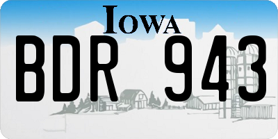 IA license plate BDR943
