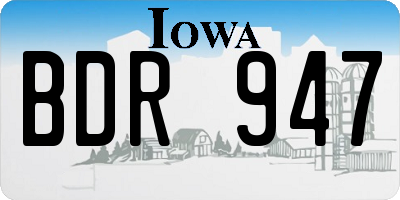 IA license plate BDR947