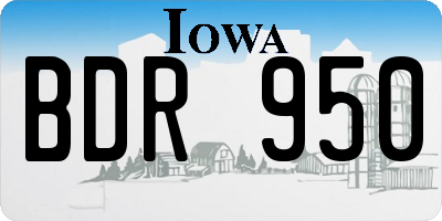 IA license plate BDR950