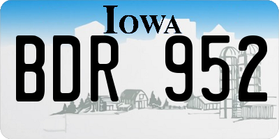 IA license plate BDR952
