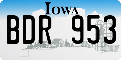 IA license plate BDR953