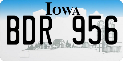 IA license plate BDR956