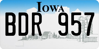 IA license plate BDR957