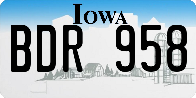 IA license plate BDR958