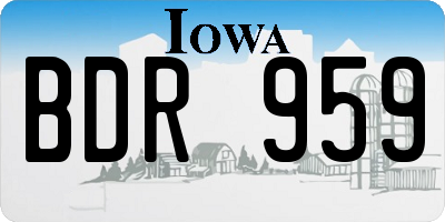 IA license plate BDR959