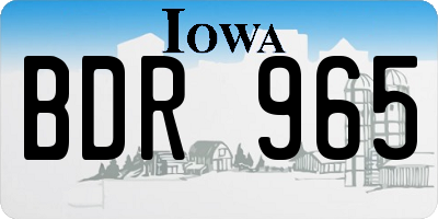 IA license plate BDR965