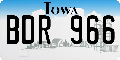 IA license plate BDR966