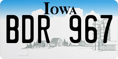 IA license plate BDR967