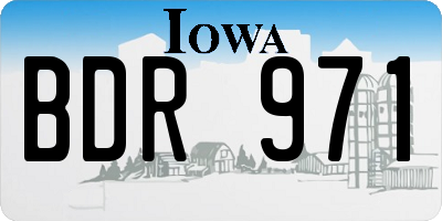 IA license plate BDR971