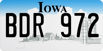 IA license plate BDR972