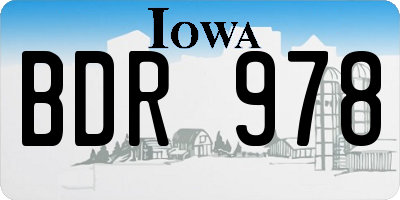 IA license plate BDR978