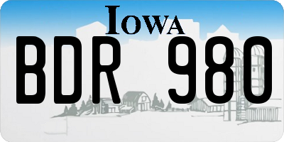 IA license plate BDR980
