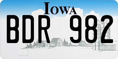 IA license plate BDR982