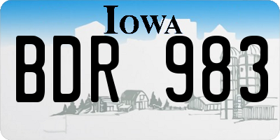 IA license plate BDR983