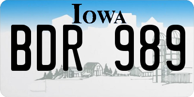IA license plate BDR989