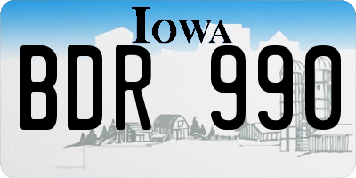 IA license plate BDR990