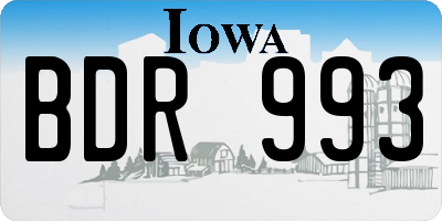 IA license plate BDR993