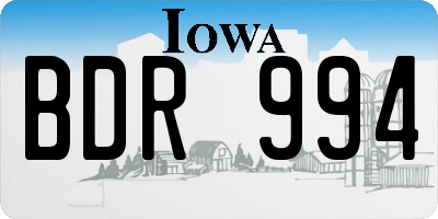 IA license plate BDR994