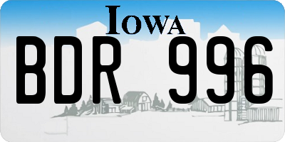 IA license plate BDR996