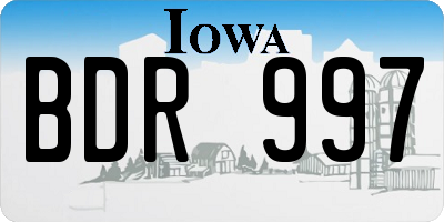 IA license plate BDR997